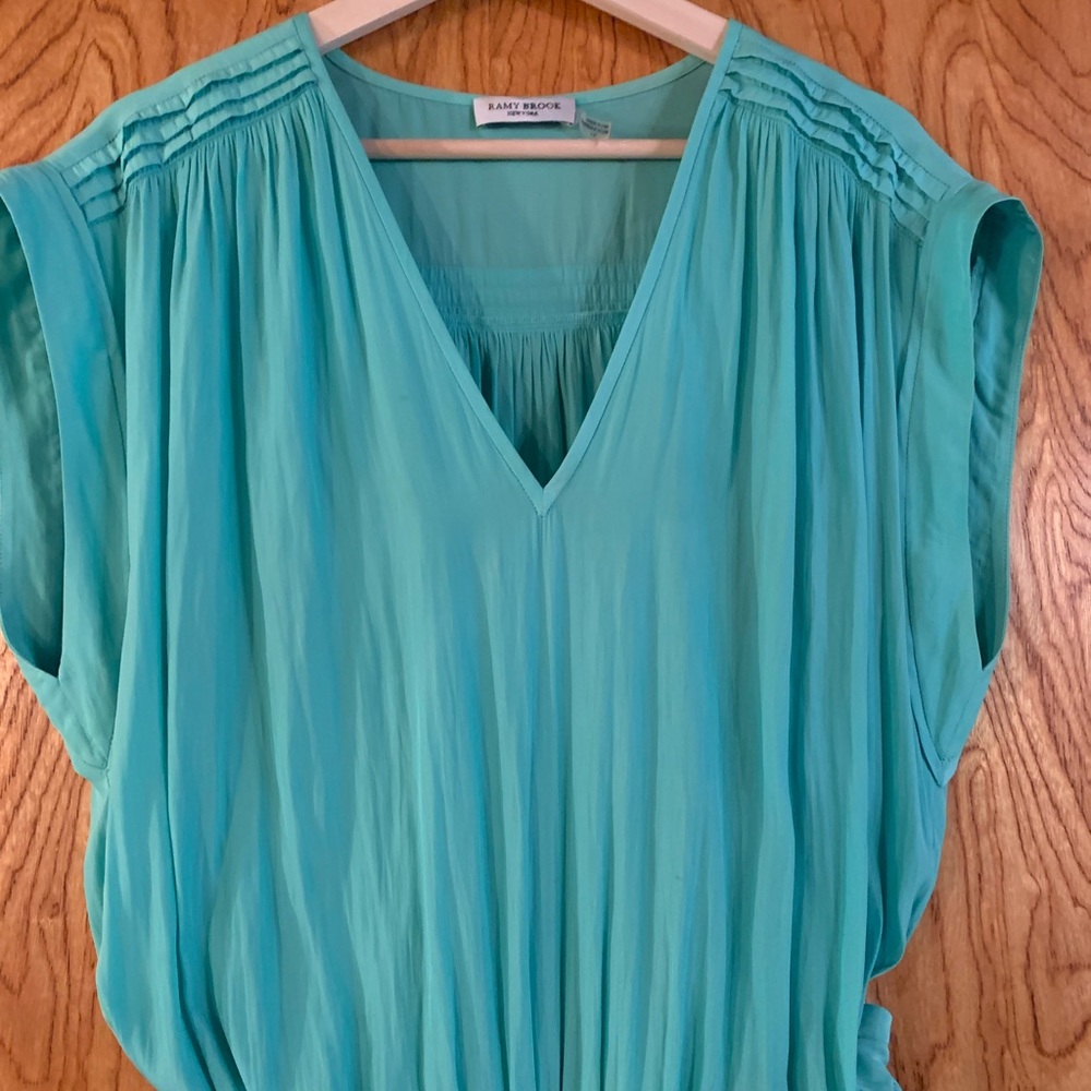 Ramy Brook Silk Turquoise Mini Dress - Picture 3 of 6